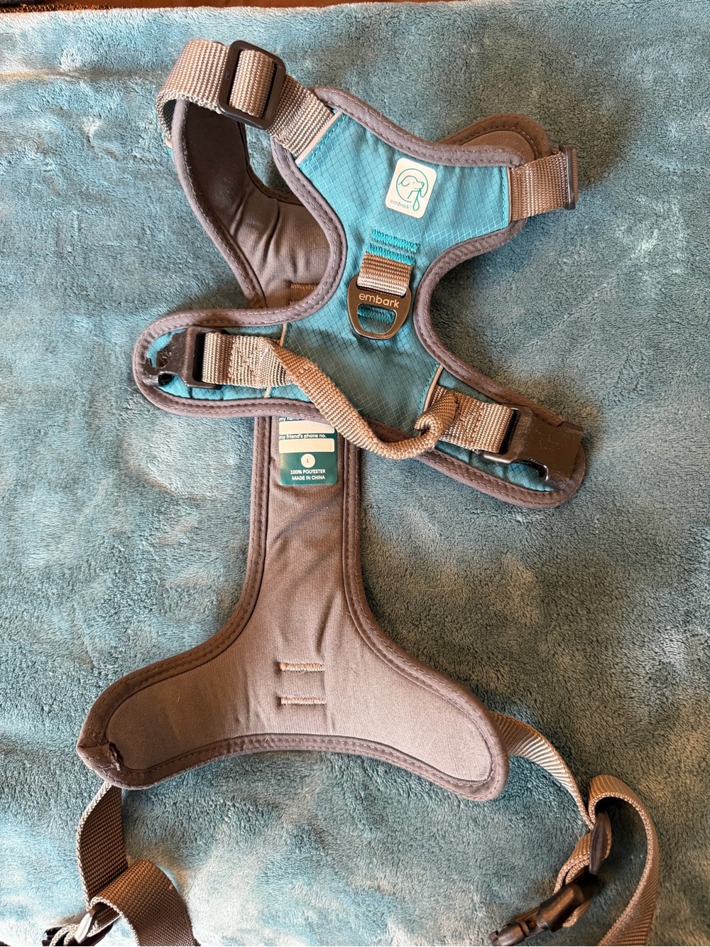 Embark Teal and Gray Padded No-Pull Dog Harness